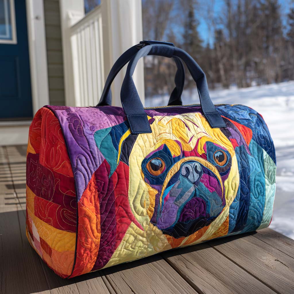 Wackelnder Mops — gesteppter Weekender
