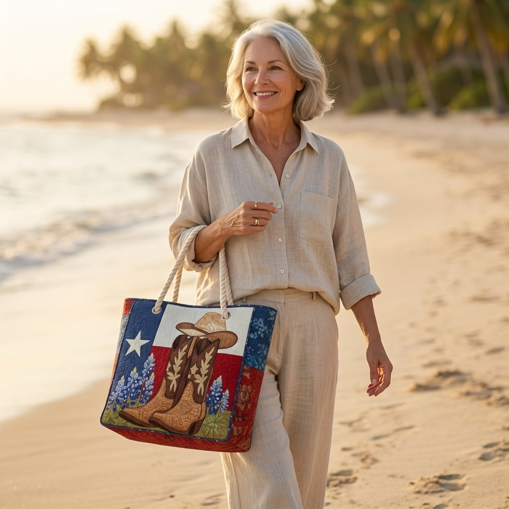 Stolz von Texas — handwerklich gesteppte Strandtasche