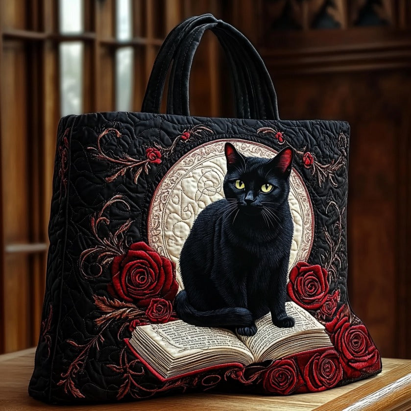 Mystische schwarze Katze — gesteppter Shopper