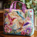 Kolibri und Blume — Gesteppter Shopper