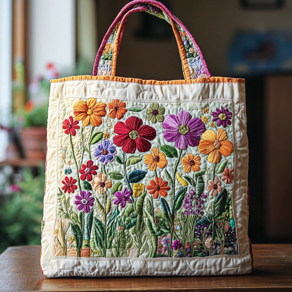 Blühender Garten — gesteppter Shopper
