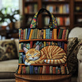 Katze liebt Bücher — gesteppter Shopper