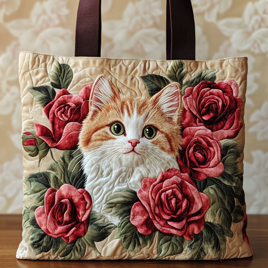 Blumenkatze — Gesteppter Shopper