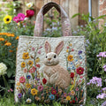 Häschen mit Blume — Gesteppter Shopper
