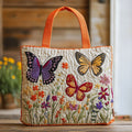 Schmetterlingsgarten voller Blumen — gesteppter Shopper